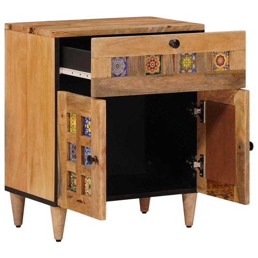 vidaXL Bedside Cabinet Natural 50 x 33 x 60 cm Solid Mango Wood