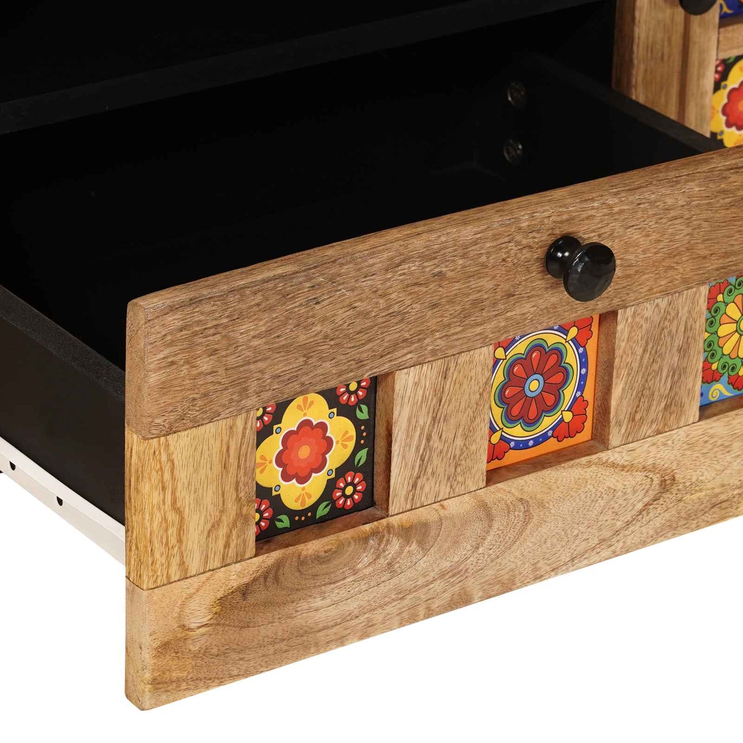 vidaXL TV Cabinet Natural 105 x 33.5 x 46 cm Solid Mango Wood