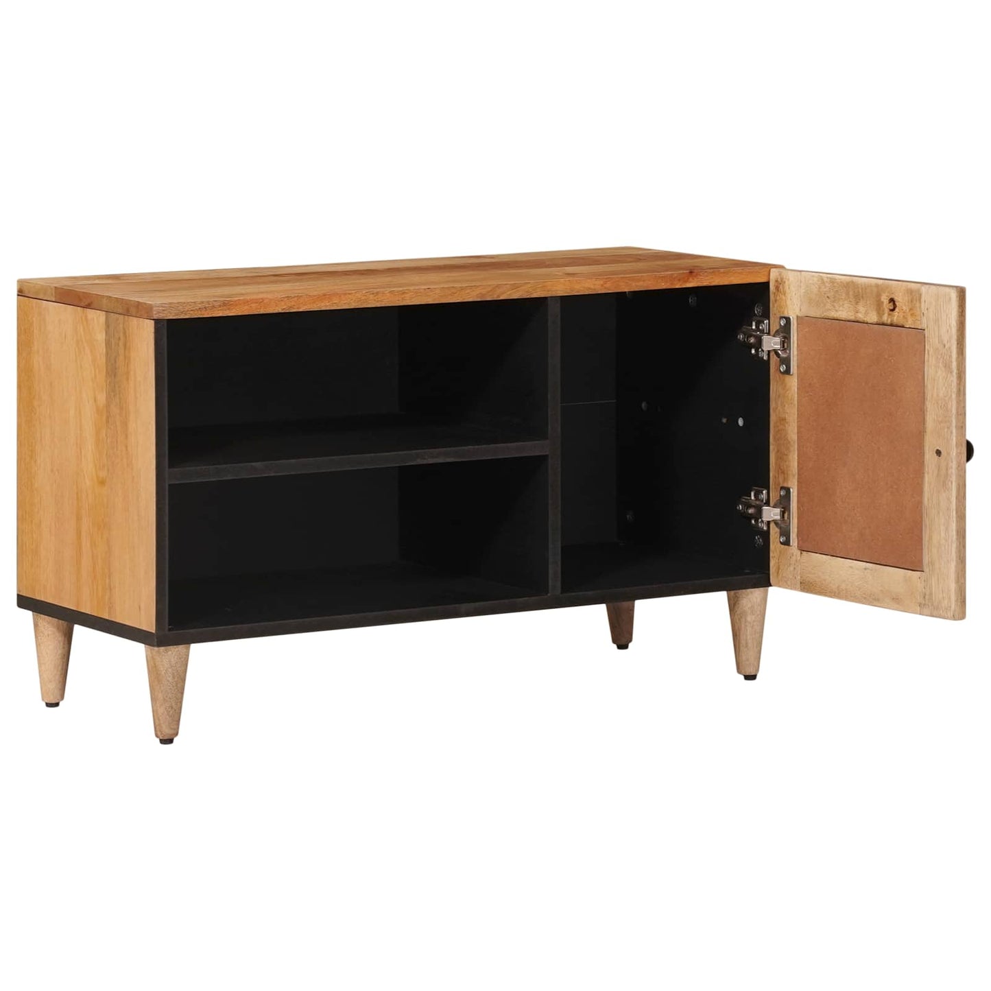 vidaXL TV Cabinet with Door Natural 80 x 33 x 46 cm Solid Mango Wood