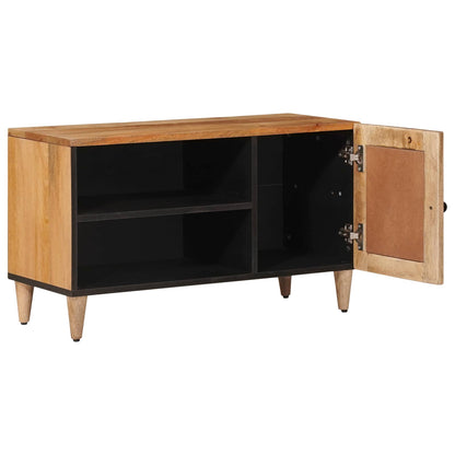 vidaXL TV Cabinet with Door Natural 80 x 33 x 46 cm Solid Mango Wood
