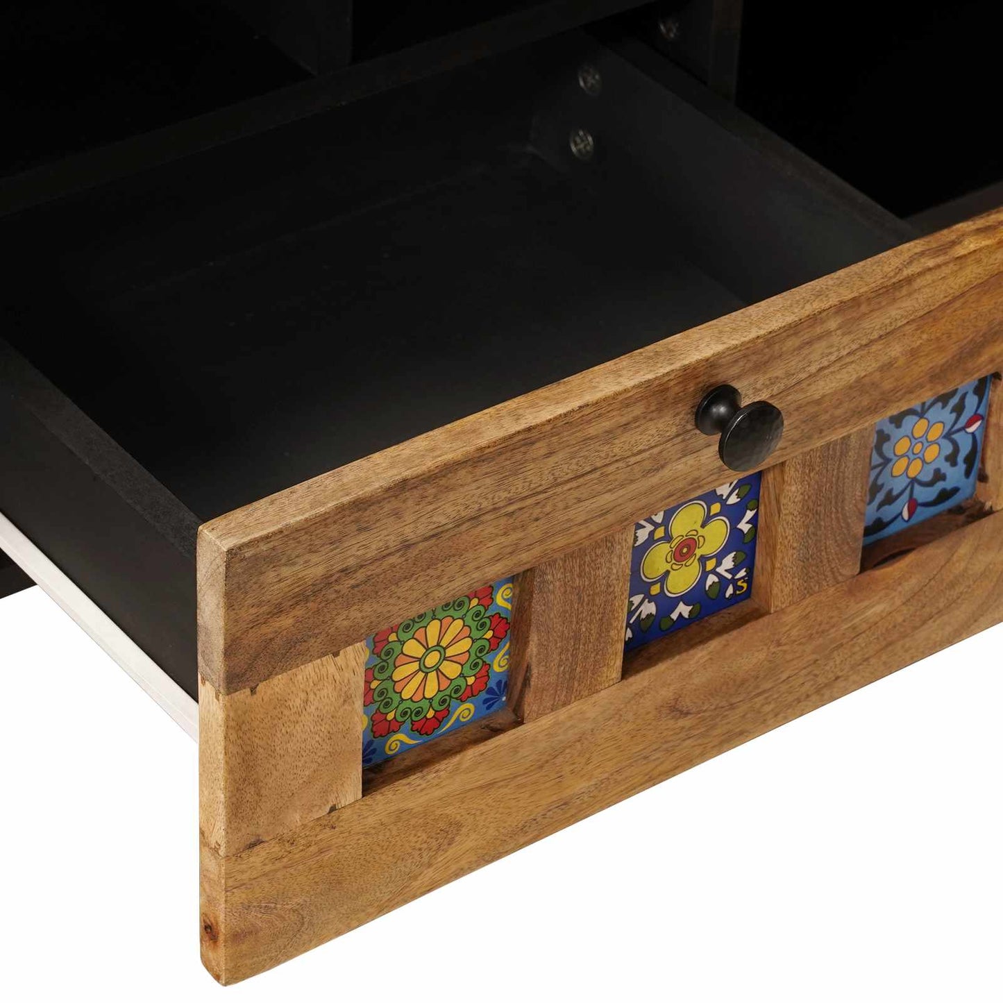 vidaXL TV Cabinet with Shelf Natural 100 x 33 x 46 cm Solid Mango Wood