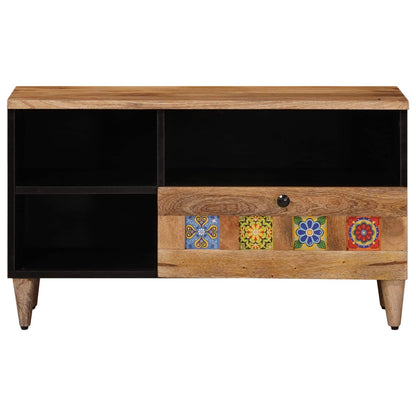 vidaXL TV Cabinet with Drawer Natural 80 x 33 x 46 cm Solid Mango Wood