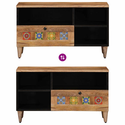 vidaXL TV Cabinet with Drawer Natural 80 x 33 x 46 cm Solid Mango Wood