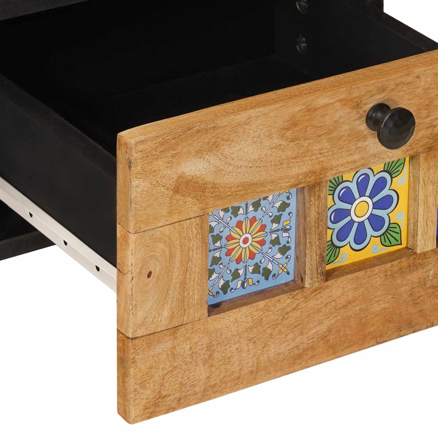 vidaXL TV Cabinet with Shelf Natural 100 x 33 x 46 cm Solid Mango Wood