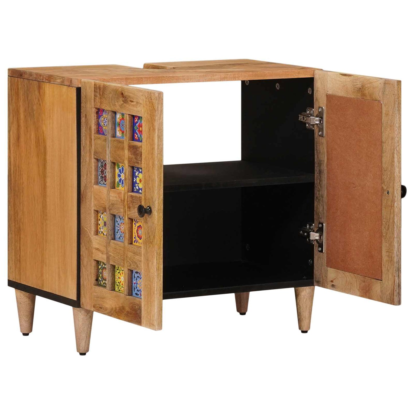 vidaXL Bathroom Sink Cabinet Natural 62 x 33 x 58 cm Solid Mango Wood