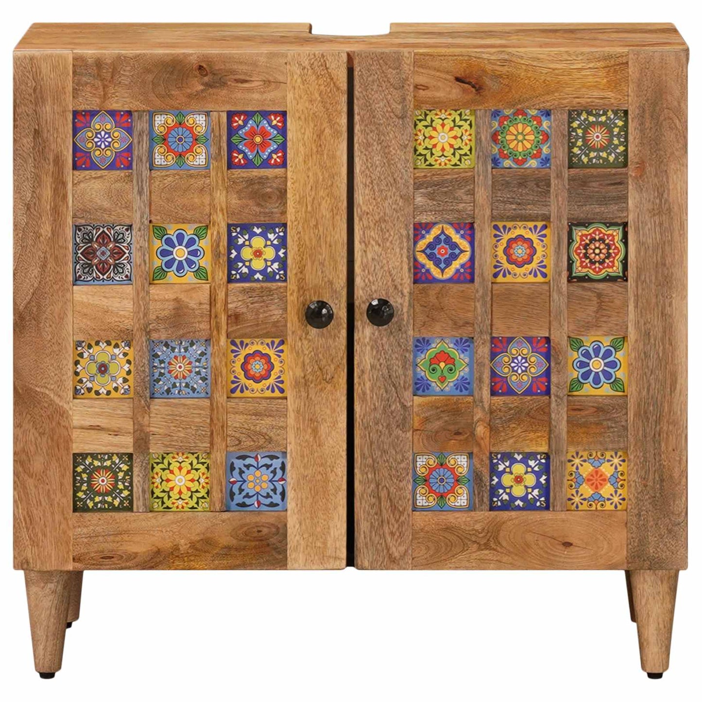 vidaXL Bathroom Sink Cabinet Natural 62 x 33 x 58 cm Solid Mango Wood