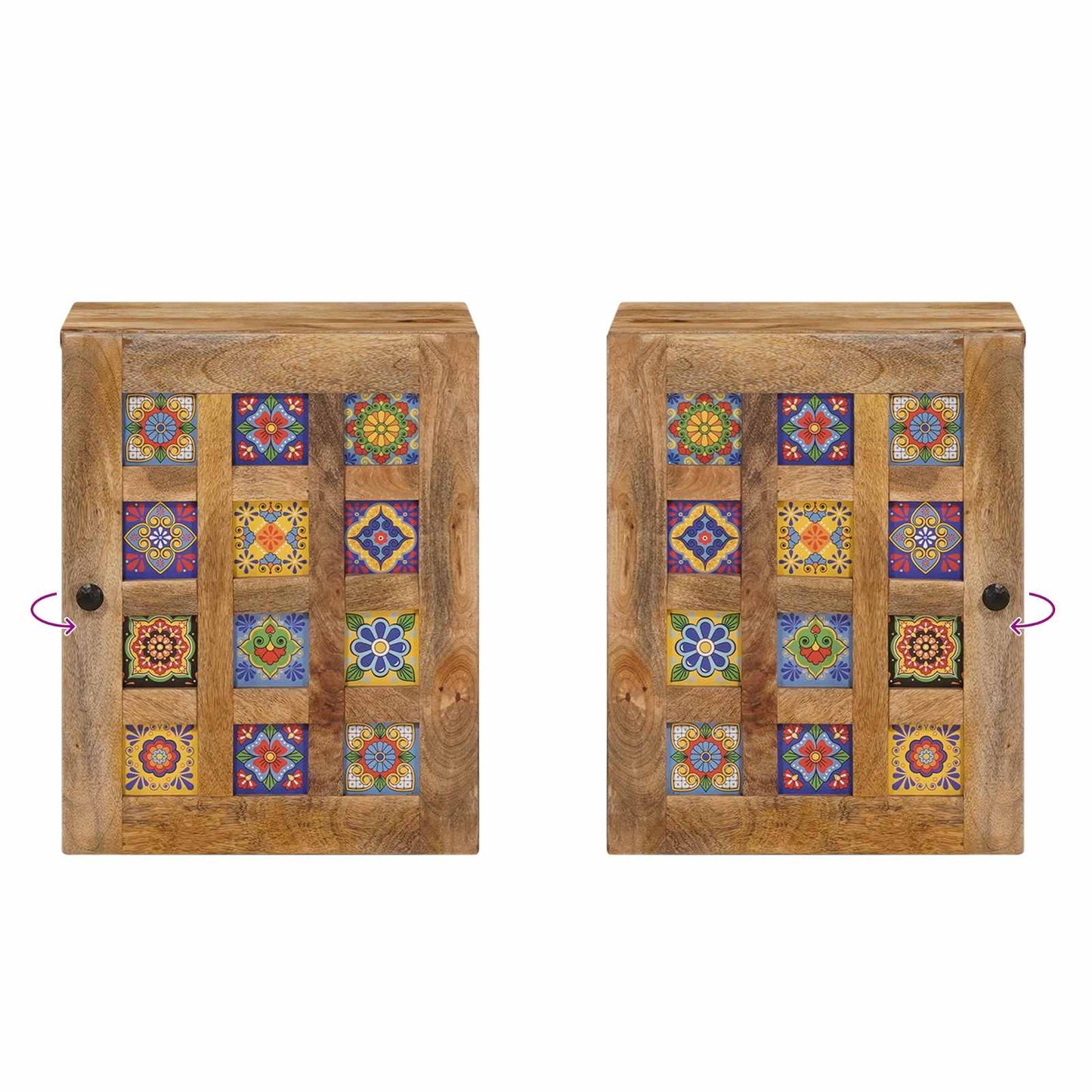 vidaXL Bathroom Hanging Cabinet with Storage Natural 38 x 33 x 48 cm