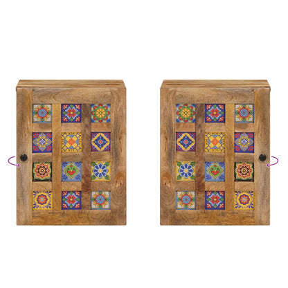 vidaXL Bathroom Hanging Cabinet with Storage Natural 38 x 33 x 48 cm