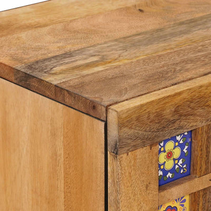vidaXL Sideboard with Drawer Natural 40 x 33 x 75 cm Solid Mango Wood