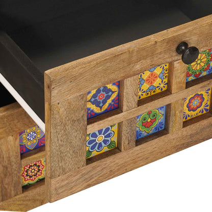 vidaXL Sideboard with Drawer Natural 40 x 33 x 75 cm Solid Mango Wood