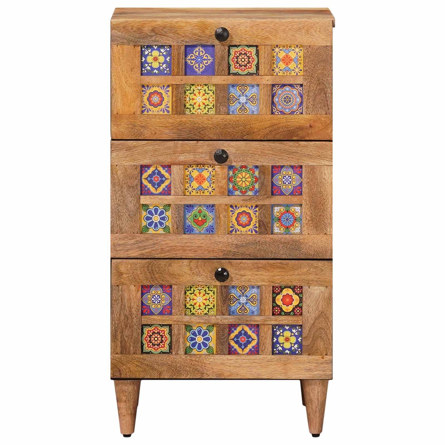 vidaXL Sideboard with Drawer Natural 40 x 33 x 75 cm Solid Mango Wood