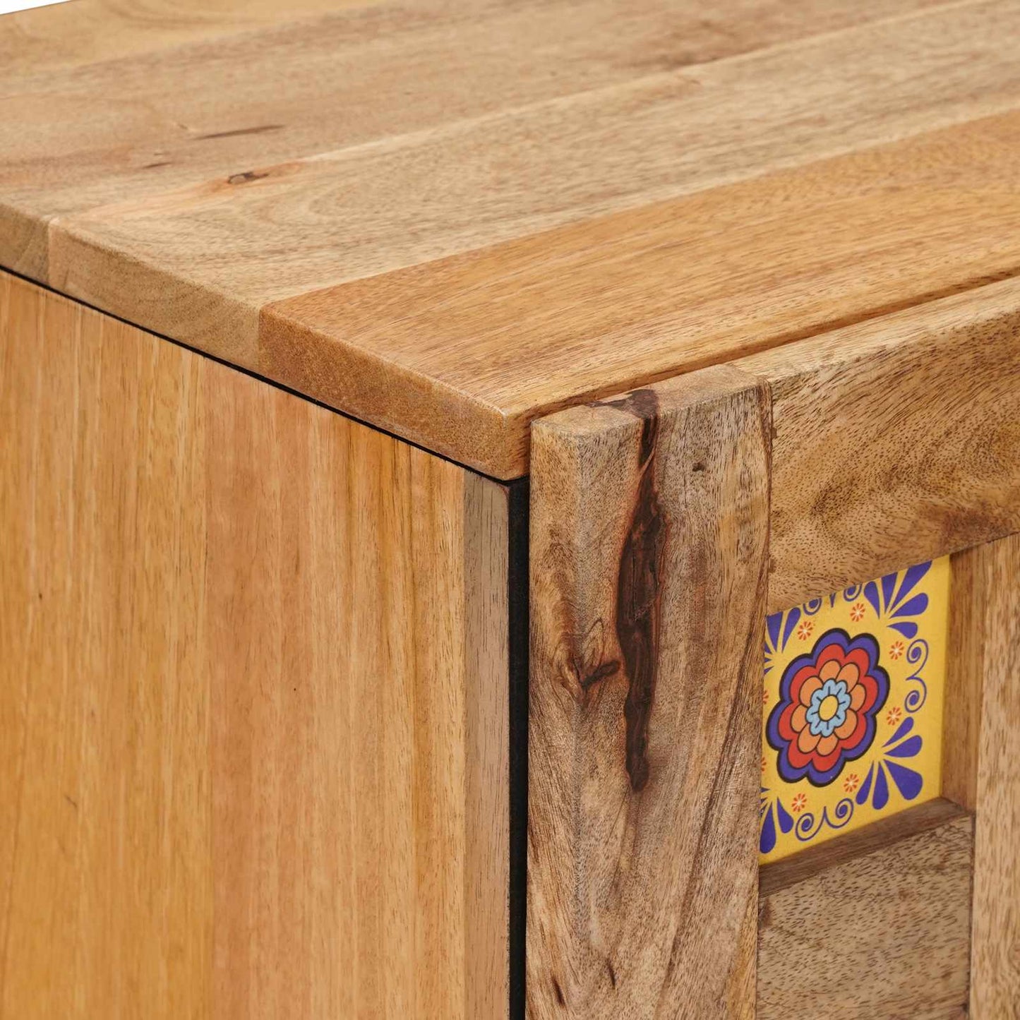 vidaXL Sideboard with Storage Natural 40 x 33 x 75 cm Solid Mango Wood