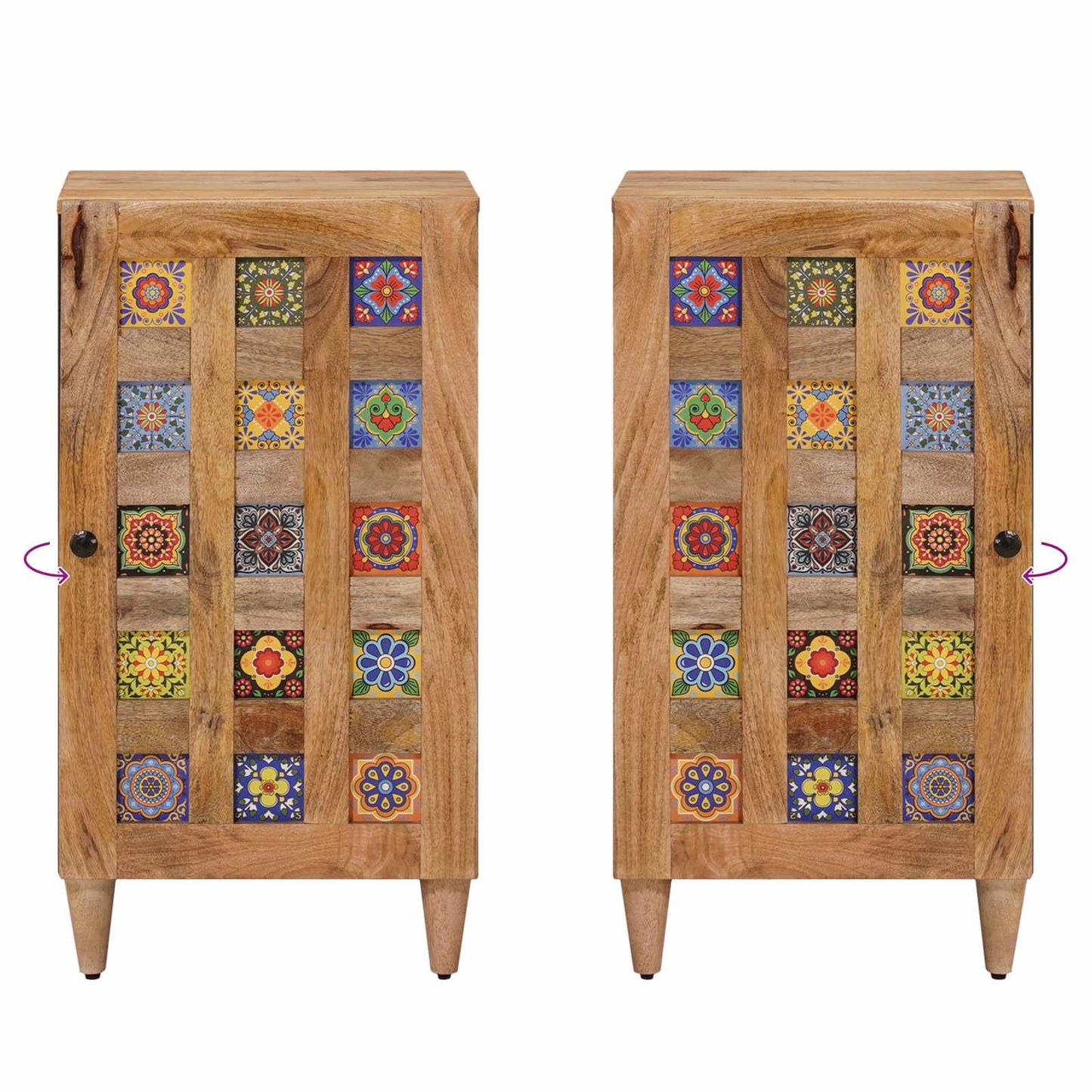 vidaXL Sideboard with Storage Natural 40 x 33 x 75 cm Solid Mango Wood