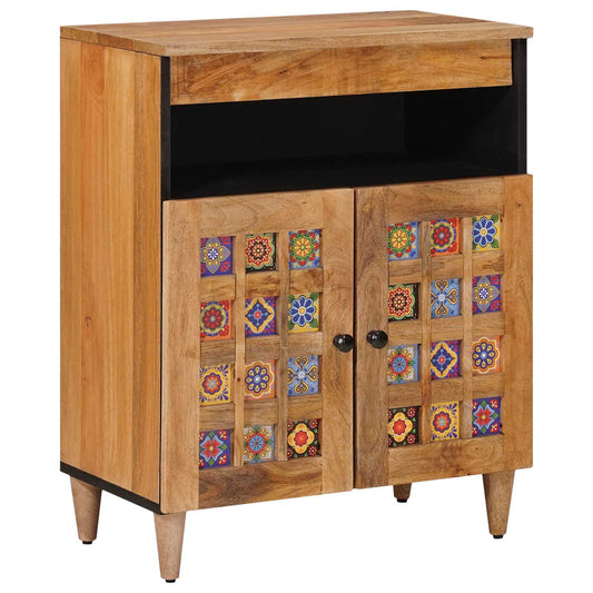 vidaXL Sideboard with Door Natural 60 x 33.5 x 75 cm Solid Mango Wood