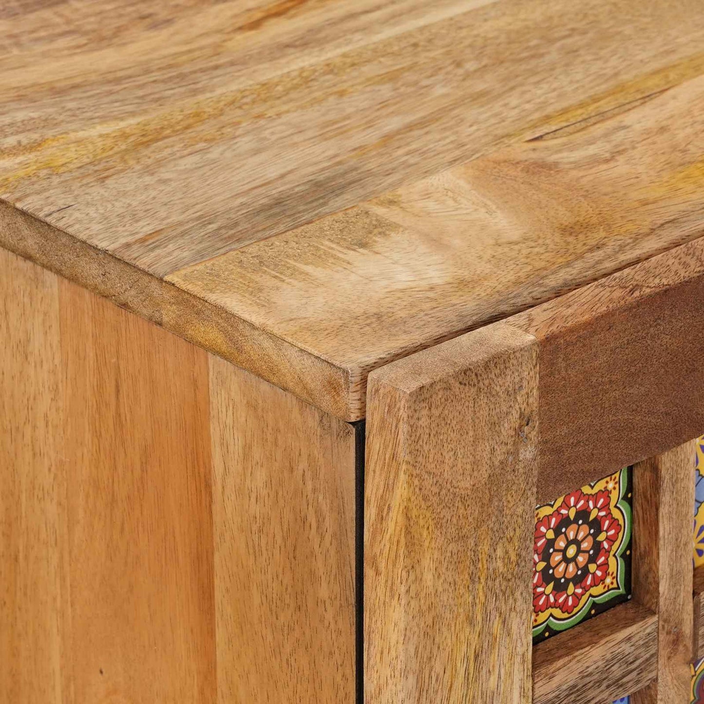 vidaXL Sideboard with Storage Natural 60 x 33 x 75 cm Solid Mango Wood