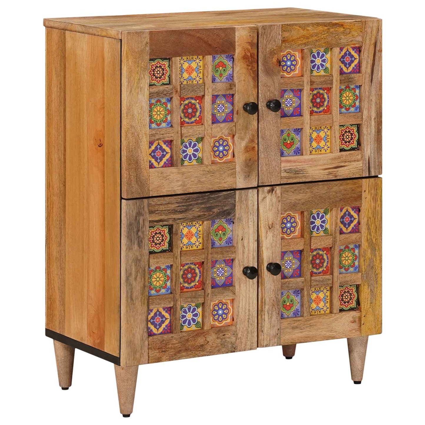 vidaXL Sideboard with Storage Natural 60 x 33 x 75 cm Solid Mango Wood
