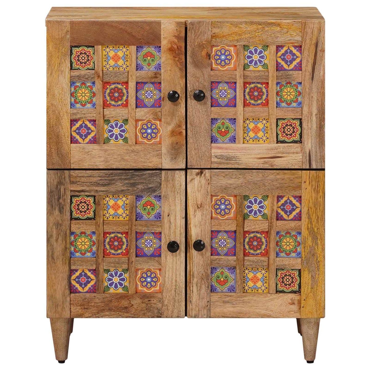 vidaXL Sideboard with Storage Natural 60 x 33 x 75 cm Solid Mango Wood