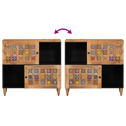 vidaXL Sideboard with Storage Natural 80 x 33 x 75 cm Solid Mango Wood