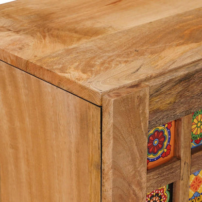 vidaXL Sideboard with Shelf Natural 90 x 33 x 75 cm Solid Mango Wood