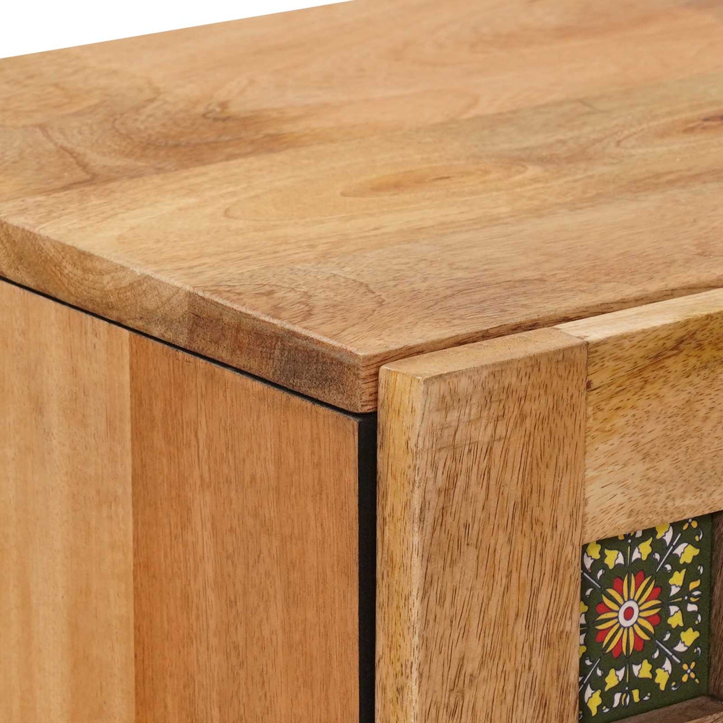 vidaXL Highboard with Door Natural 40 x 33 x 110 cm Solid Mango Wood