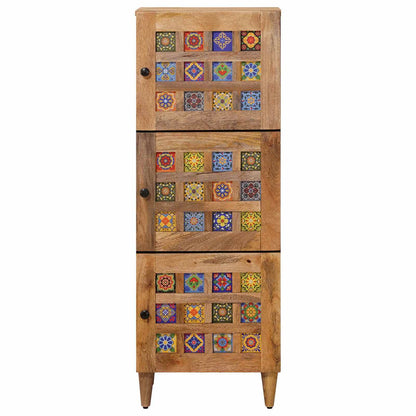 vidaXL Highboard with Door Natural 40 x 33 x 110 cm Solid Mango Wood