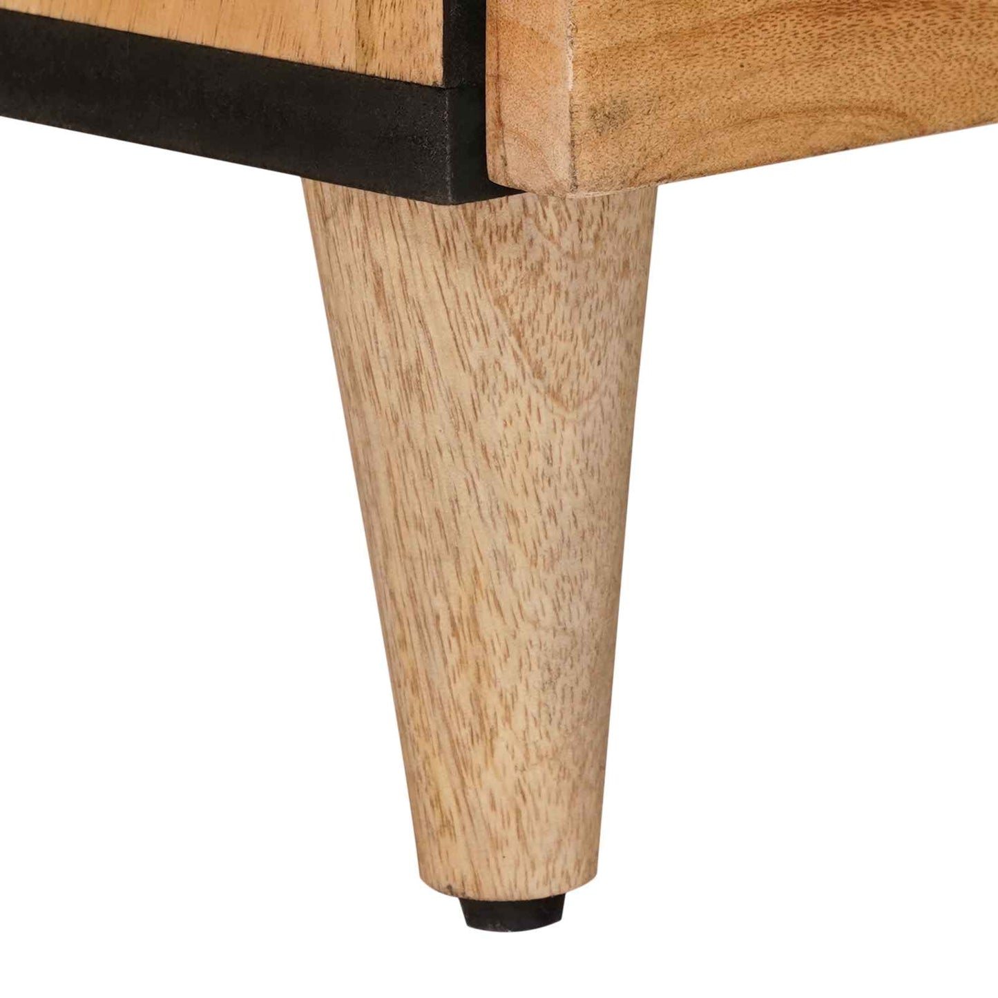 vidaXL Highboard with Door Natural 60 x 33.5 x 100 cm Solid Mango Wood