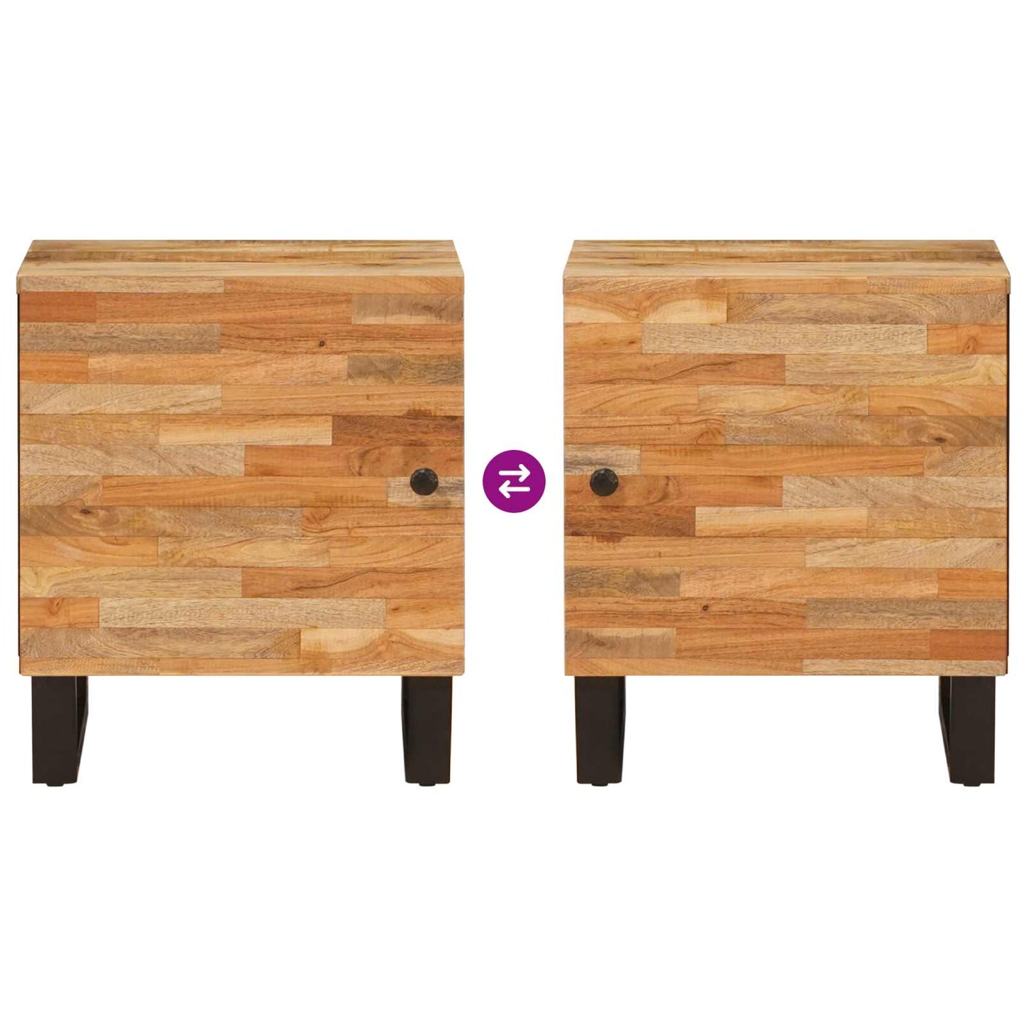 vidaXL Bedside Cabinet Brown 40 x 33 x 46 cm Solid Mango Wood