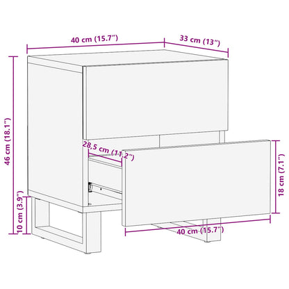 vidaXL Bedside Cabinet Brown 40 x 33 x 46 cm Solid Mango Wood