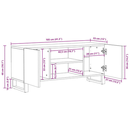 vidaXL TV Cabinet with Storage Brown 105 x 33 x 46 cm Solid Mango Wood