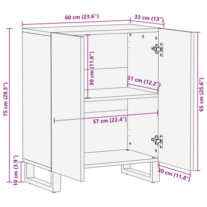 vidaXL Storage Sideboard Brown 60 x 33 x 75 cm Solid Mango Wood