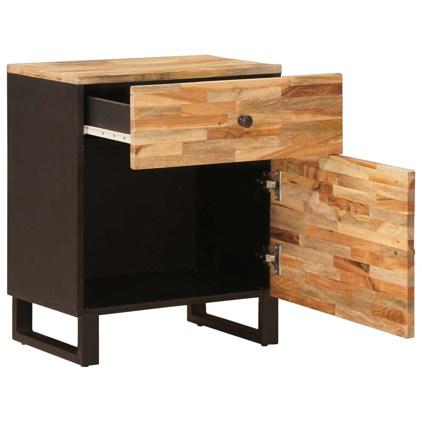 vidaXL Bed cabinet with Drawer Brown 50 x 33 x 60 cm Solid Mango Wood