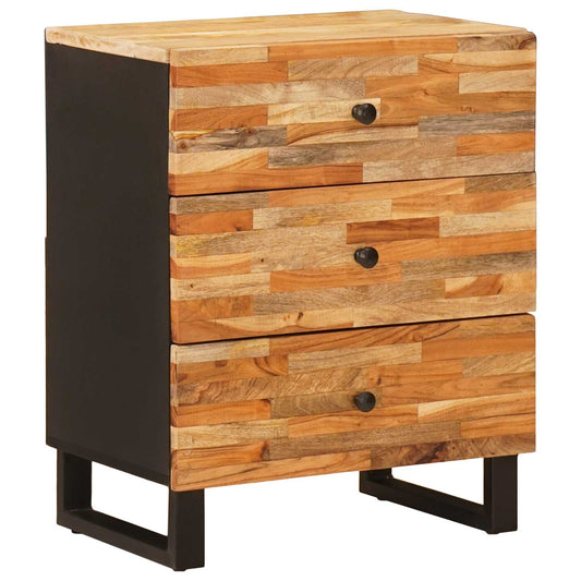 vidaXL Bed cabinet with Drawer Brown 50 x 33 x 62 cm Solid Mango Wood