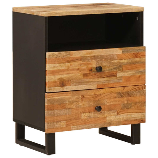 vidaXL Bed cabinet with Drawer Brown 50 x 33 x 62 cm Solid Mango Wood