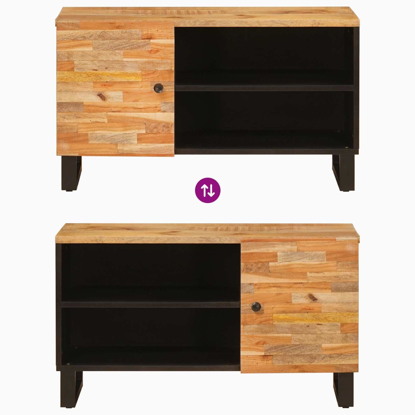 vidaXL TV Cabinet with Shelf Brown 80 x 33 x 46 cm Solid Mango Wood