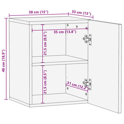 vidaXL Bathroom Hanging Cabinet with Storage Natural 38 x 33 x 48 cm