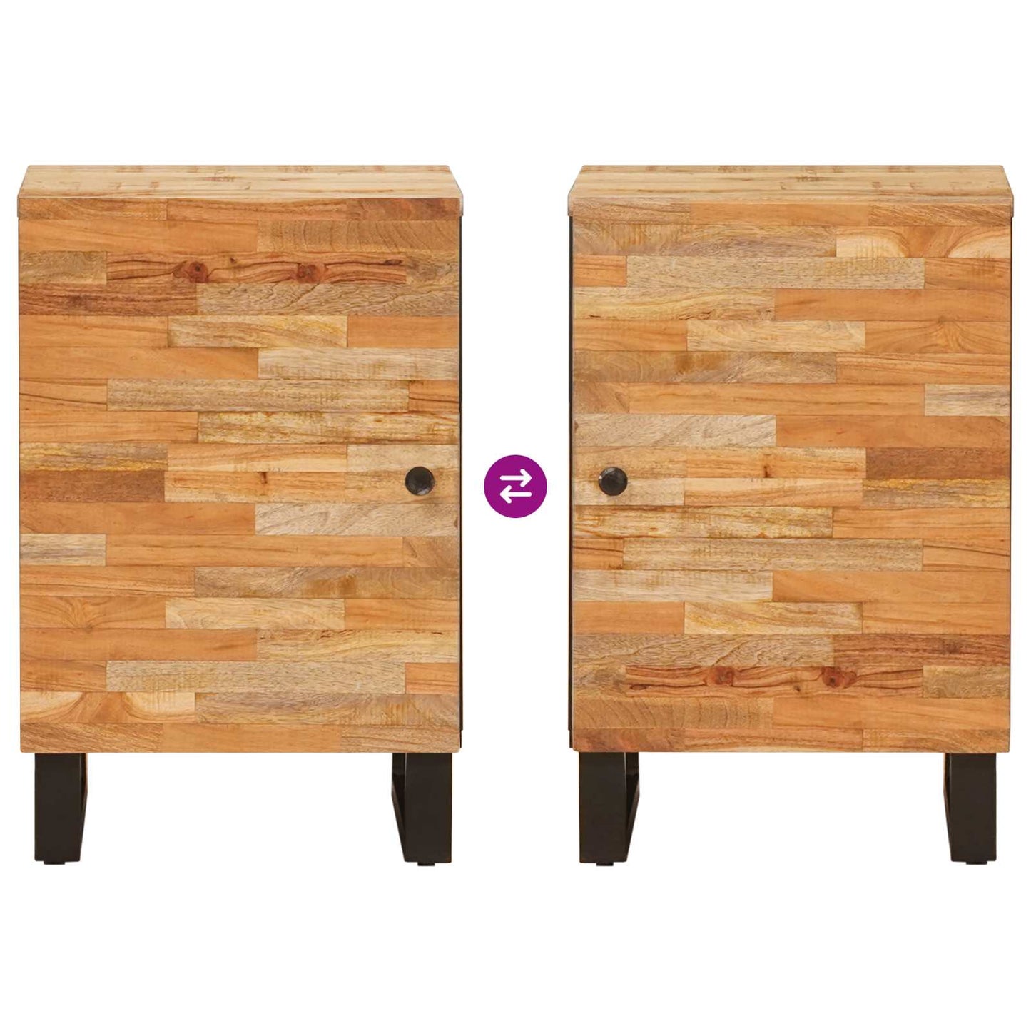 vidaXL Bathroom Cabinet Natural 38 x 33 x 58 cm Solid Mango Wood