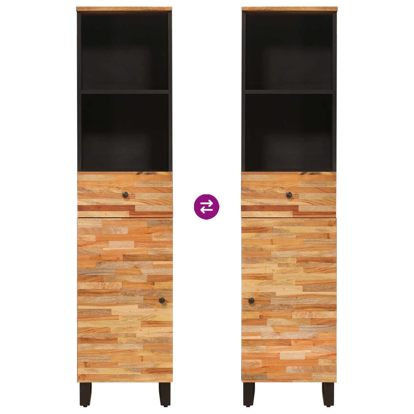 vidaXL Bathroom Cabinet Artisan Oak 38 x 33 x 160 cm Solid Mango Wood