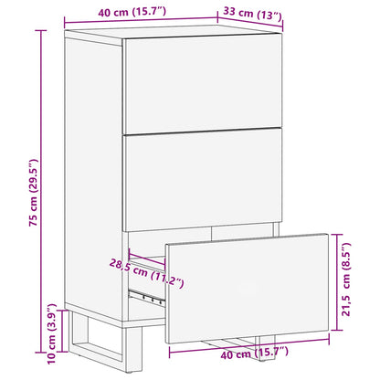 vidaXL Side Cabinet with Drawer Brown 40 x 33 x 75 cm Solid Mango Wood