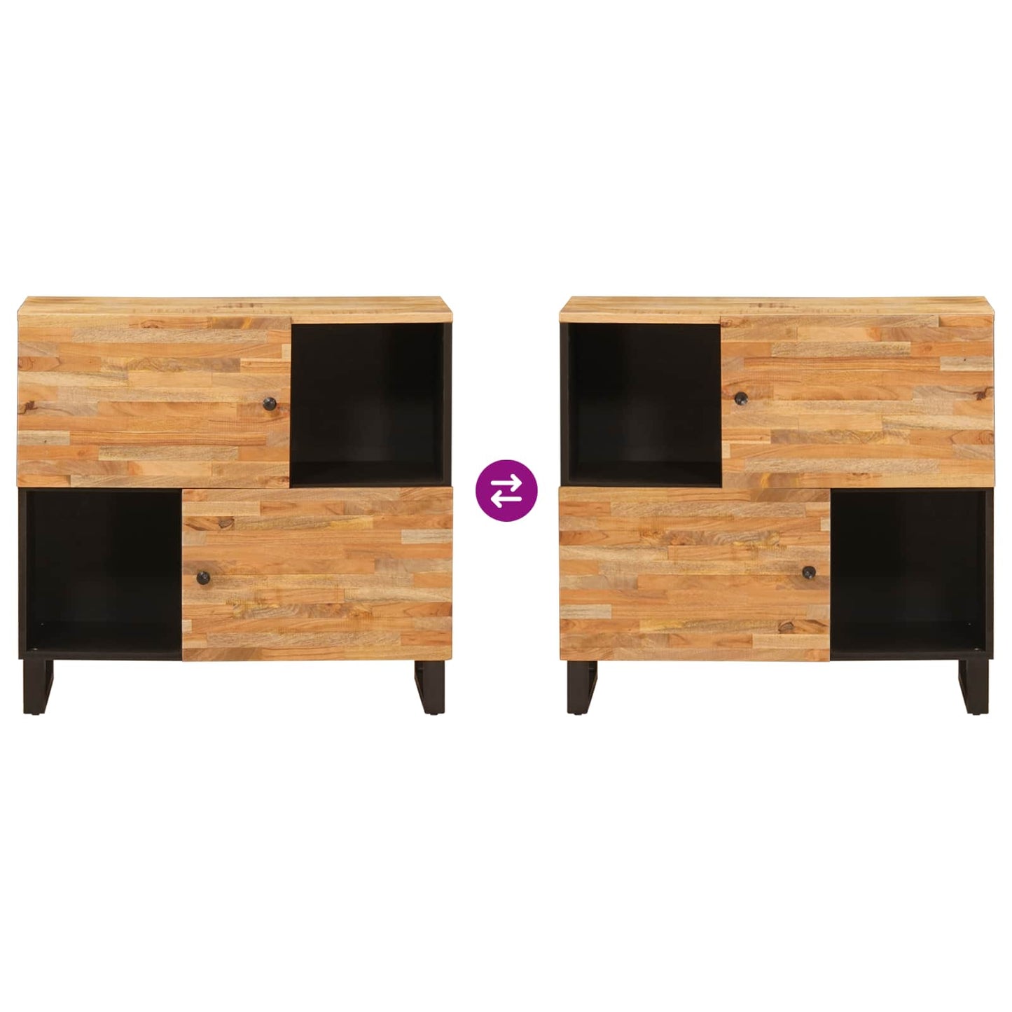 vidaXL Side Cabinet Brown 80 x 33 x 75 cm Solid Mango Wood