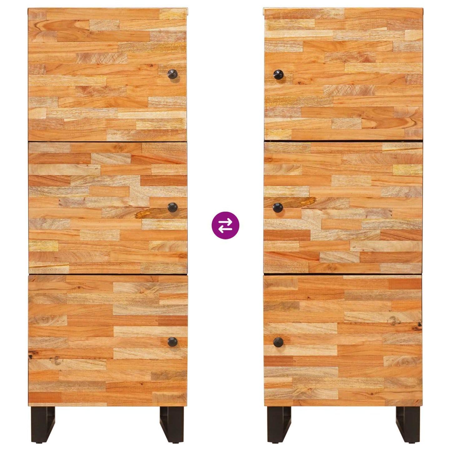 vidaXL Storage Highboard Brown 40 x 33 x 110 cm Solid Mango Wood
