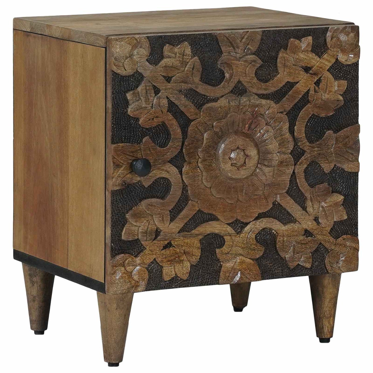 vidaXL Bedside Cabinet 2 pcs Brown 40 x 33.5 x 46 cm Solid Mango Wood