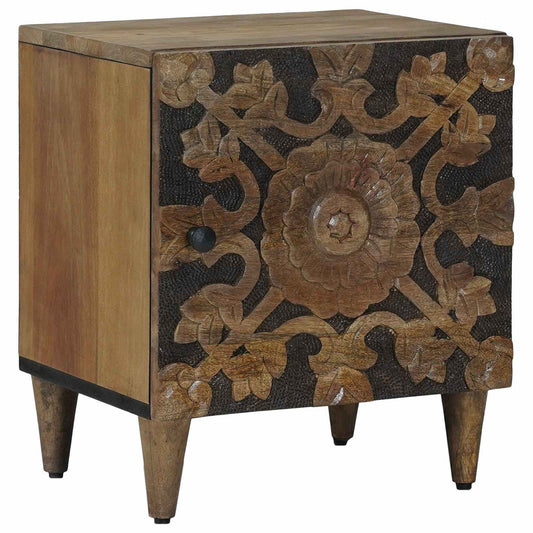 vidaXL Bedside Cabinet 2 pcs Brown 40 x 33.5 x 46 cm Solid Mango Wood
