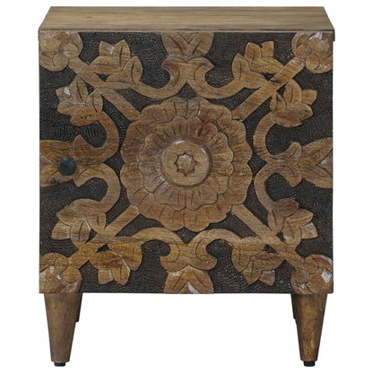 vidaXL Bedside Cabinet 2 pcs Brown 40 x 33.5 x 46 cm Solid Mango Wood