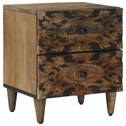 vidaXL Bedside Cabinet 2 pcs Brown 40 x 33.5 x 46 cm Solid Mango Wood