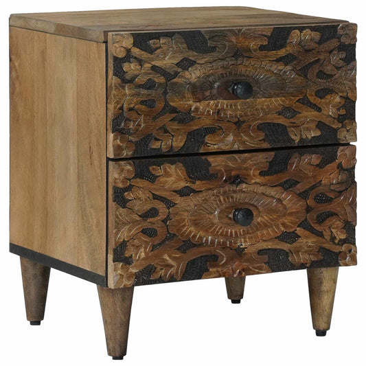 vidaXL Bedside Cabinet 2 pcs Brown 40 x 33.5 x 46 cm Solid Mango Wood