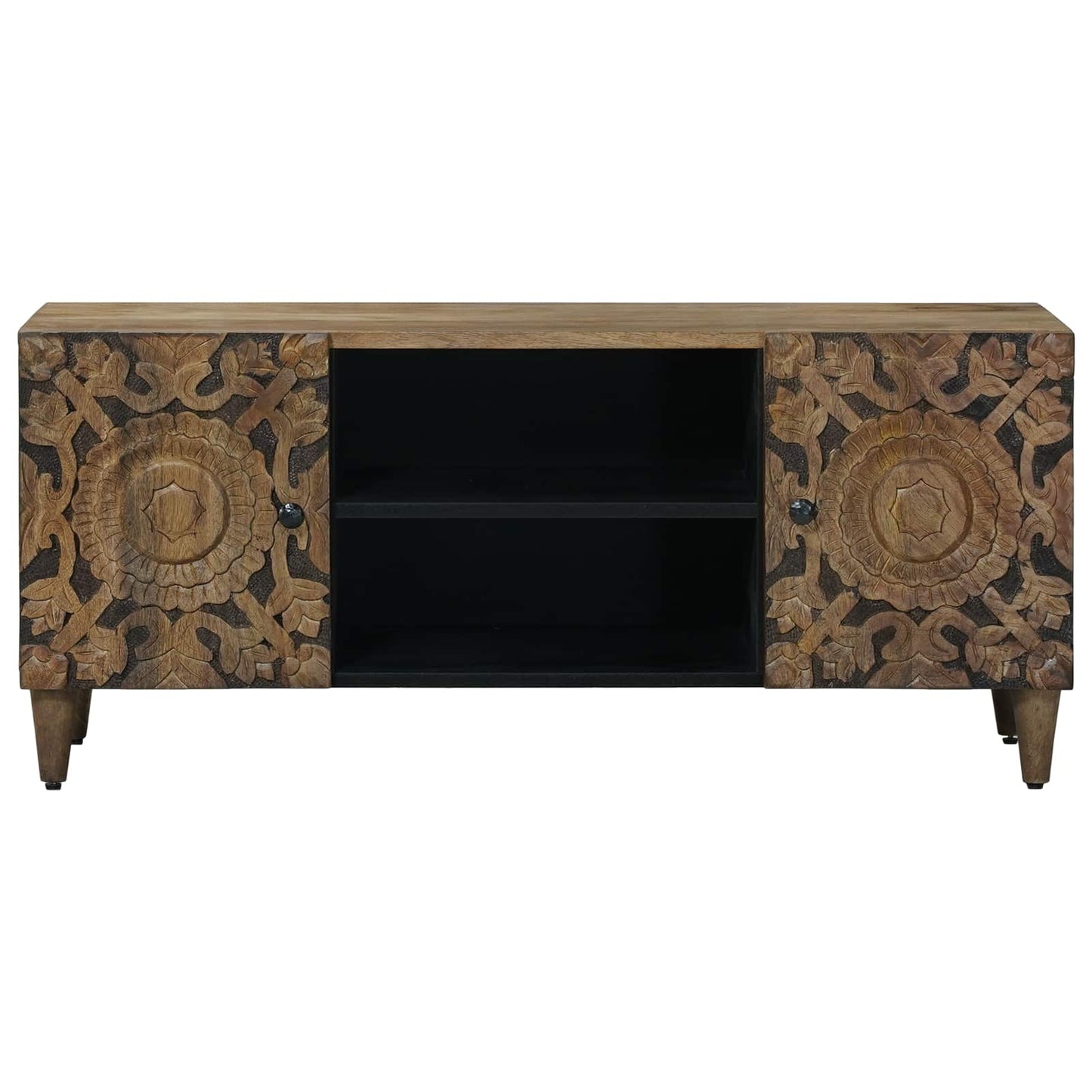 vidaXL TV Cabinet Brown 105 x 33.5 x 46 cm Solid Mango Wood