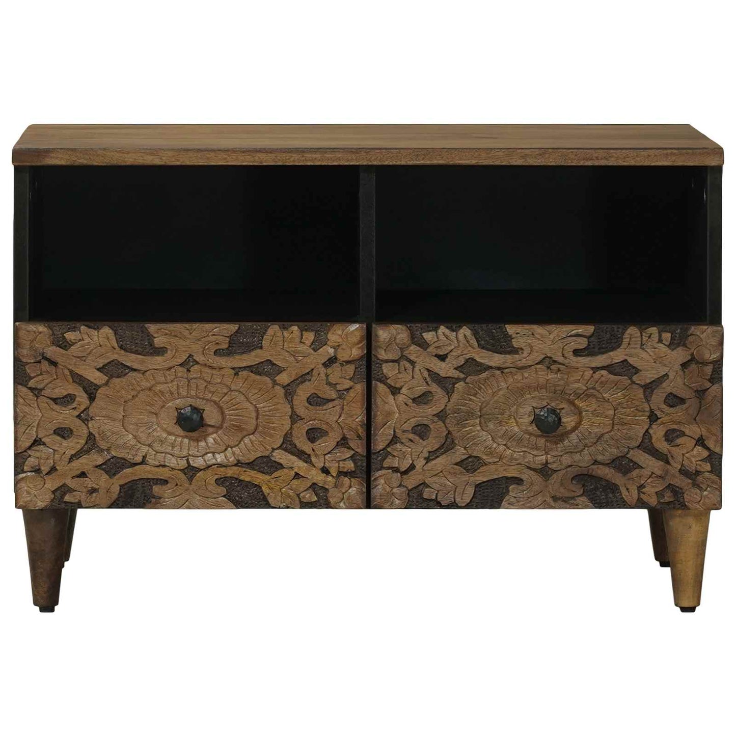 vidaXL TV Cabinet Brown 70 x 33.5 x 46 cm Solid Mango Wood