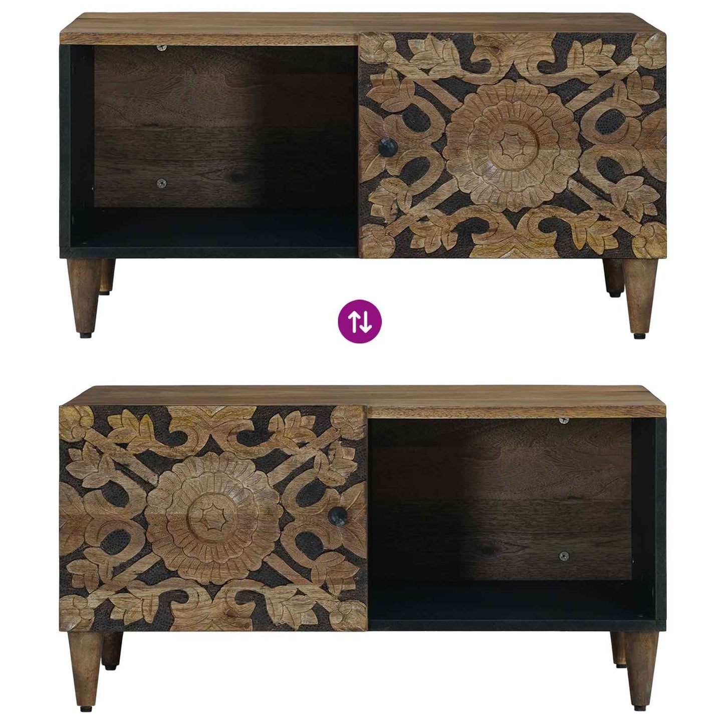 vidaXL Coffee Table Brown 80 x 50 x 40 cm Solid Mango Wood
