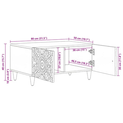 vidaXL Coffee Table Brown 80 x 50 x 40 cm Solid Mango Wood