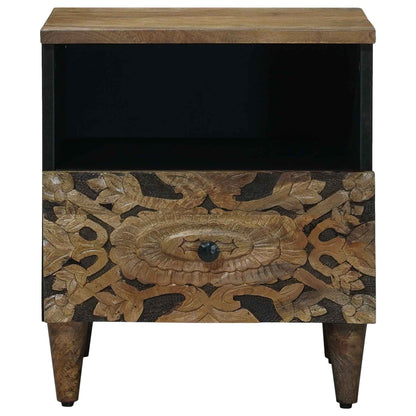 vidaXL Bed cabinet with Drawer Brown 40 x 33 x 46 cm Solid Mango Wood